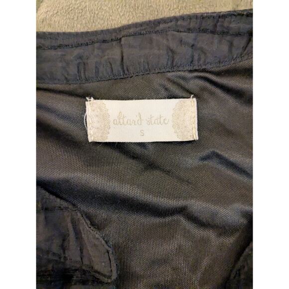 Altar'd State Babydoll Dress Small Tie Sleeve Tiered Ruffle Black Pockets - Picture 6 of 6